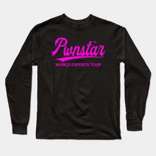 Pwnstar™ Hot Pink World Esports Tour Baseball Swash 3 Long Sleeve T-Shirt